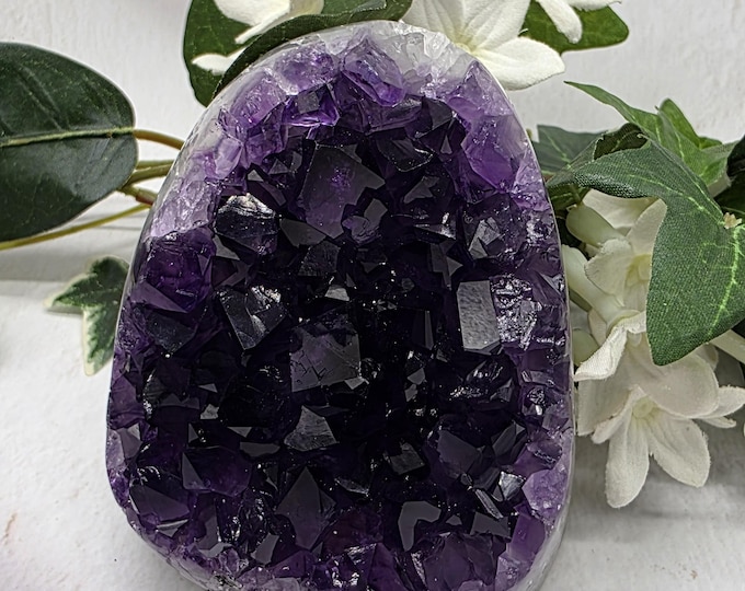AAA Amethyst Geode Cut Base, Uruguay Amethyst Crystal, High Quality Purple Cluster, Healing Stone, Home Decor, Mineral Display Specimen