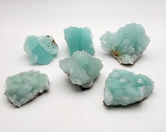 Durango Mexico Hemimorphite Blue Crystal Specimens (6 Pieces)