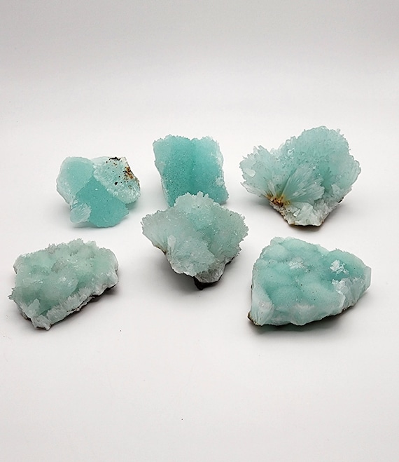 Hemimorphite Blue Specimens Over 1/2 Pound 6 Pieces, From Durango Mexico Origin, Beautiful Blue Natural Gemstone Specimen Rare Gift Idea !