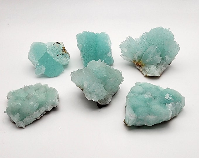 Durango Mexico Hemimorphite Blue Crystal Specimens (6 Pieces)