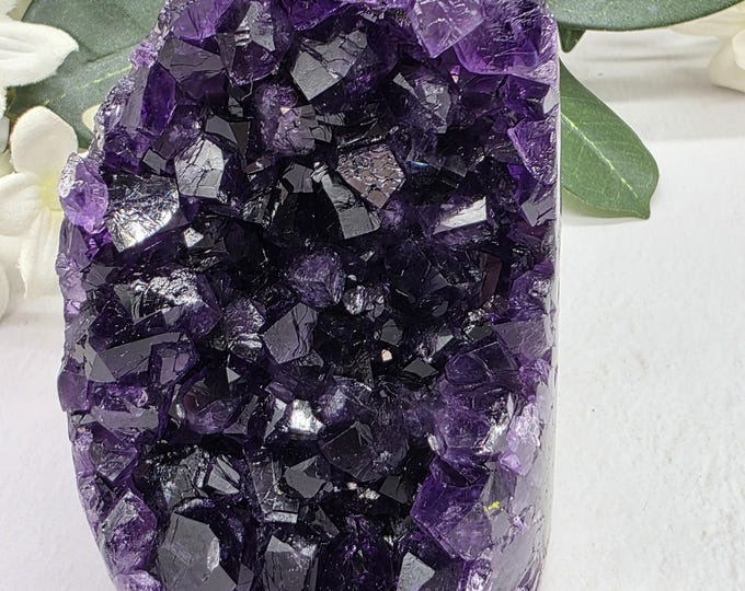 Uruguay Amethyst Standing Cluster, Deep Purple Crystal Display Piece