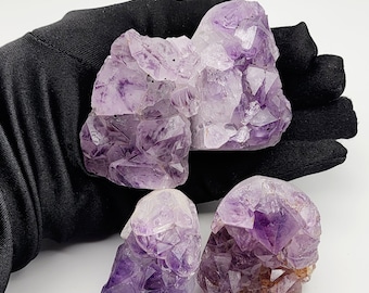 Amethyst Mini Geodes Lot Of 4 Purple Crystal, Amethyst Cluster, Collectors Gift, Calming Energy