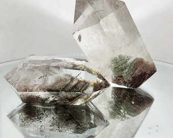 Lodolite Garden Quartz Set: Freeform & Double Point