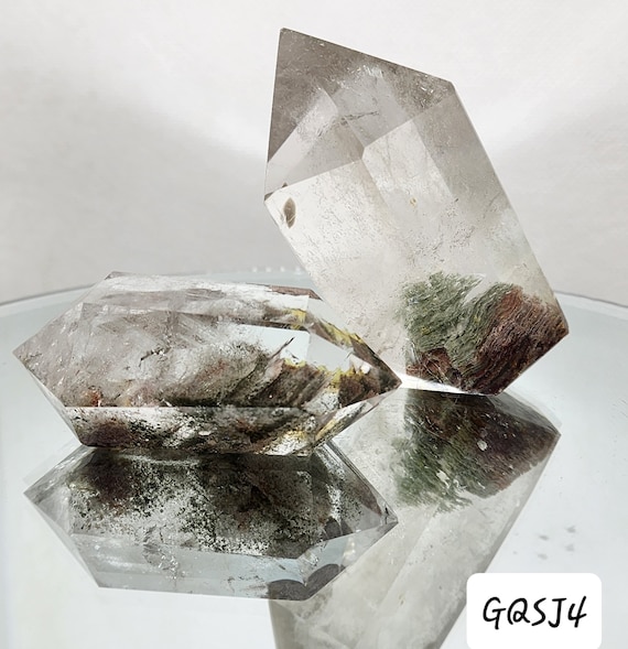 Garden Quartz, Lodolite, 4 Season 1 Freeform Point, 1 Double Point, Phantom Quartz, Natural Gemstone