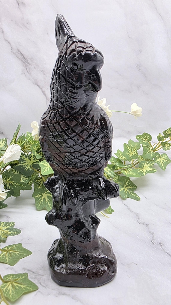 Mixed Obsidian Hand-Carved Parrot/Cockatoo, Crystal Parrot, Tropical Wisdom Gift For Bird Lover, Tropical Decor, Cockatoo,  Protection Stone