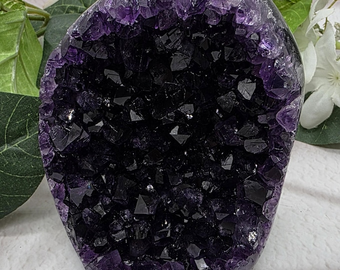 Dark Purple Uruguay Amethyst Freeform Crystal Geode Standing Collector Display Piece,Grape Jelly Color