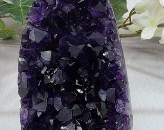 AAA Amethyst Geode Cut Base, Uruguay Amethyst Crystal, High Quality Purple Cluster, Healing Stone, Home Decor, Mineral Specimen