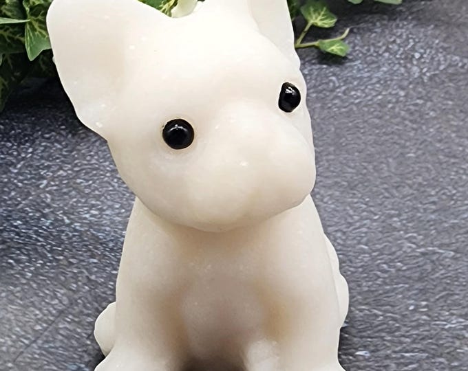 Hand-Carved White Jade French Bulldog: Crystal Dog Decor