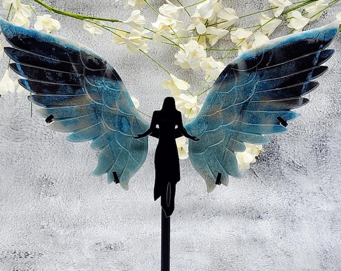 Trolleite Dragon Wings on Stand: Blue Crystal Home Decor