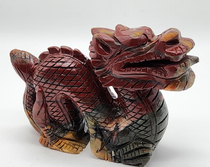 Dragon Bloodstone Hand-Carved Dragon, Natural Gemstone, Crystal Energy