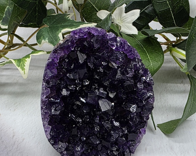 AAA Amethyst Geode Cut Base, Uruguay Amethyst Crystal, High Quality Purple Cluster, Healing Stone, Home Decor, Mineral Specimen