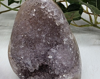 Uruguay Pink Druzy Amethyst Geode Cut Base • Polished Sides • Natural Pink Amethyst Crystal Cluster • Healing Stone • Home Décor Display