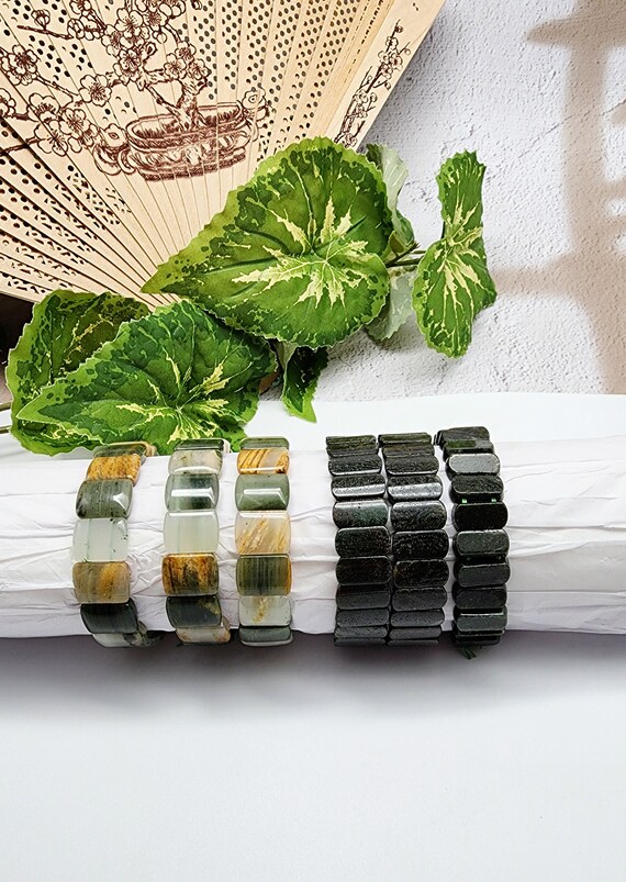 Wholesale Lot Of 6 Garden Quartz Oval Beaded Handmade Strech Bracelets, Thousand Layers Crystal Wholesale Bracelet Lot, Lodolite, Phantom