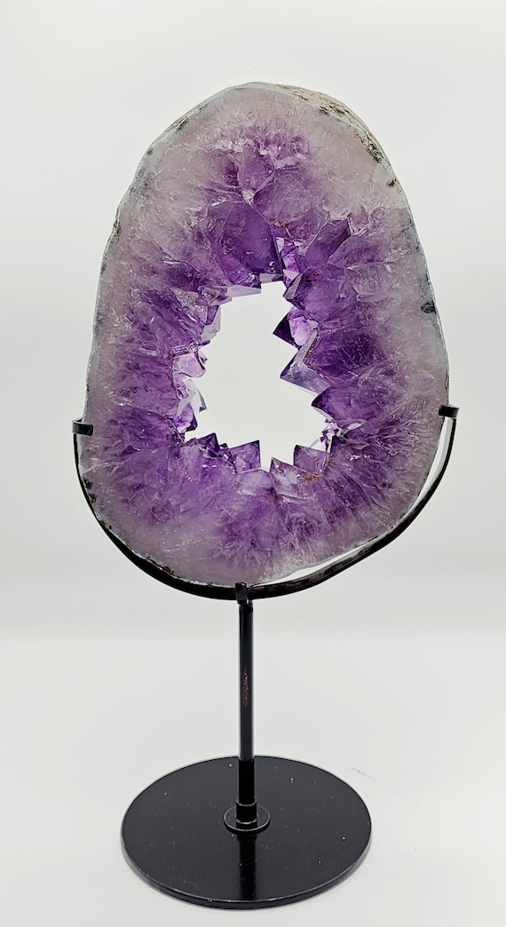 Amethyst Portal Slab With Metal Stand, Amethyst Statement Piece, Crystal Portal, Natural Amethyst Slab, Crystal Energy, Amethyst Geode