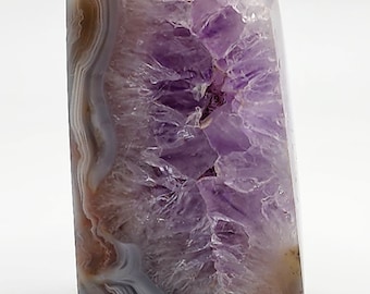 Amethyst Agate Tower: Chunky Freeform Obelisk Healing Crystal