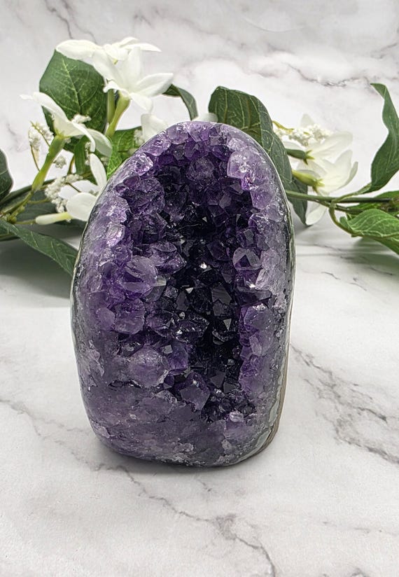 Natural Amethyst Geode Quartz Cluster | Deep Purple Uruguay Crystal | Raw Amethyst for Crystal Healing, Home Décor & Spiritual Energy