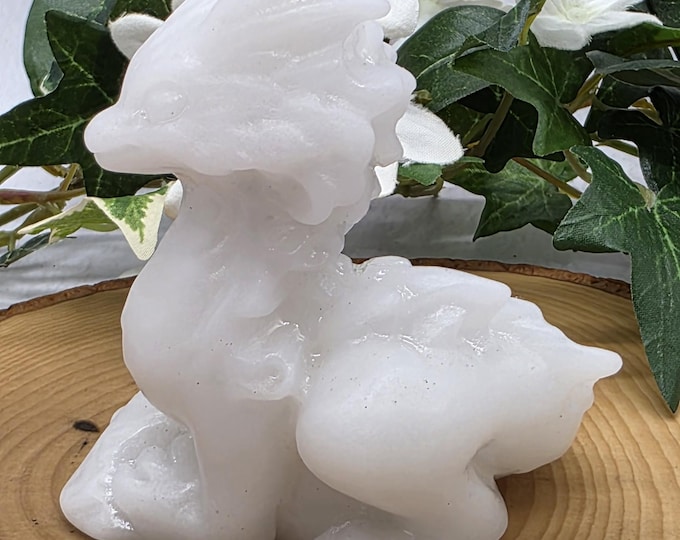 White Jade Baby Dragon Hand Carved Crystal | Gemstone Dragon Figurine | Protection, Purity & Peace Stone | Healing Crystal Gift