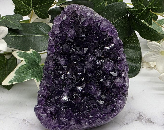 AAA Amethyst Geode Cut Base, Uruguay Amethyst Crystal, High Quality Purple Cluster, Healing Stone, Home Decor, Mineral Specimen
