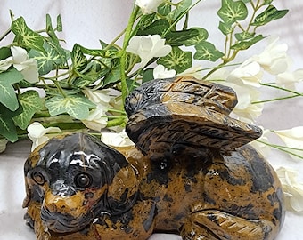 Mountain Jasper Winged Dog Statue: Pet Memorial Gift