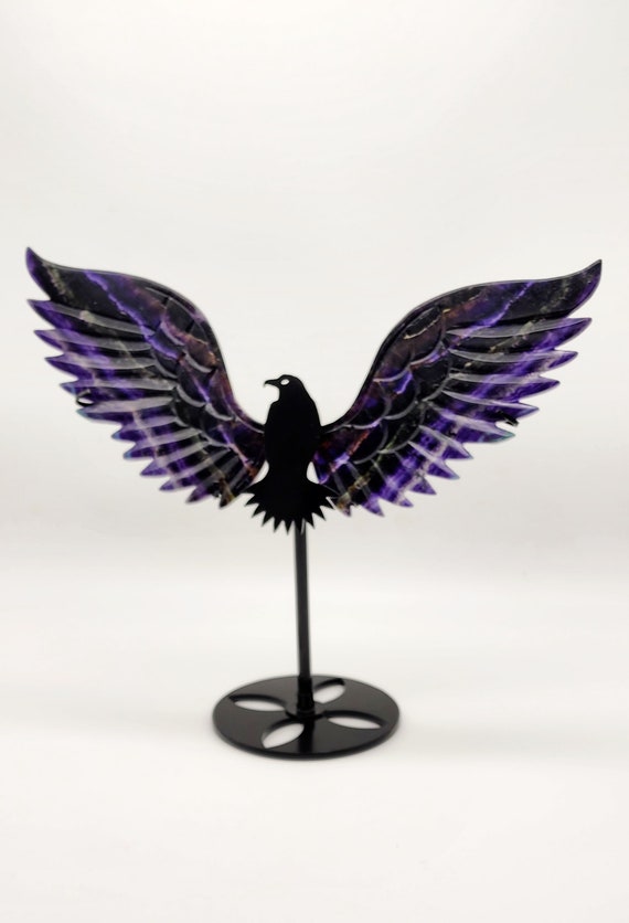 Dark Purple Flourite Raven Wings, Flourite Wings, Purple Raven