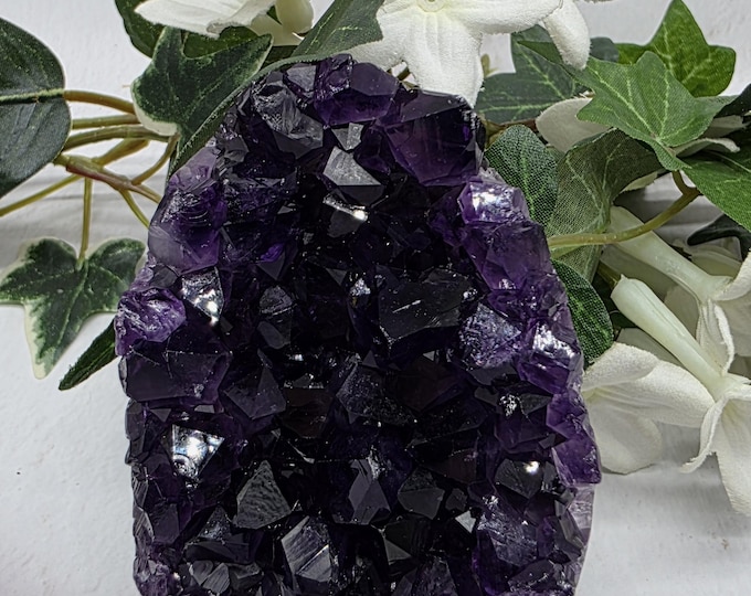 AAA Amethyst Geode Cut Base, Uruguay Amethyst Crystal, High Quality Purple Cluster, Healing Stone, Home Decor, Mineral Specimen