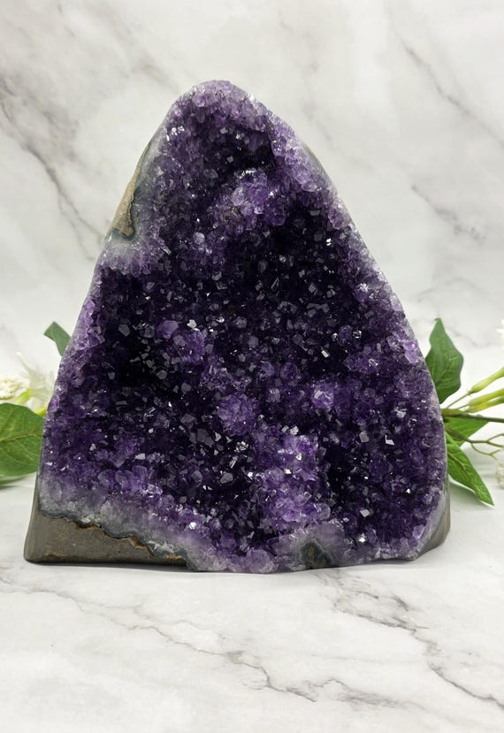 Uruguay Statement Piece, Amethyst Geode, Large Purple Crystal Cluster, Polished Sides, Amethyst Cluster, Collectors Gift, Purple Crystal