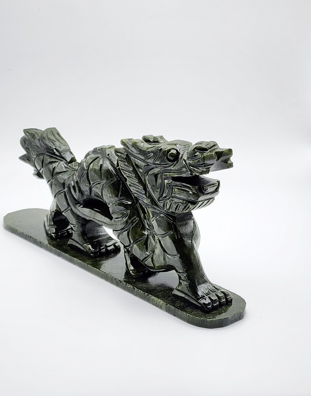 Xiuyan Jade Dragon Figurine Hand Carved Jade Dragon Good Etsy