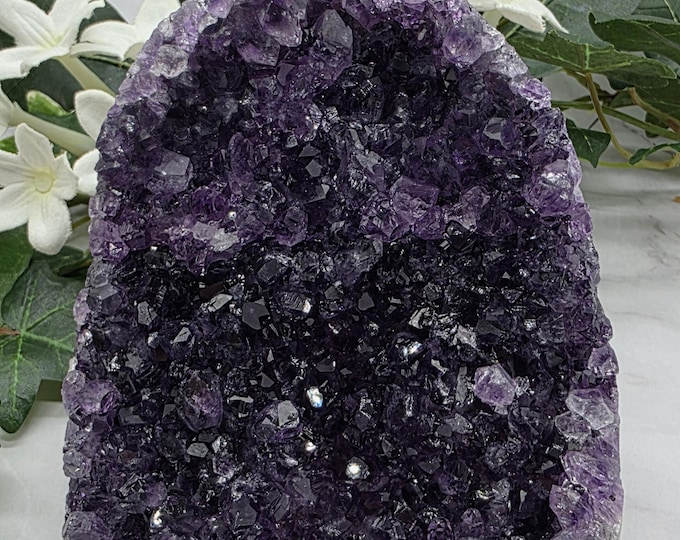 Uruguay Amethyst Cathedral Deep Purple Crystal Cluster Druzy Freeform Collector Specimen Decor Gift