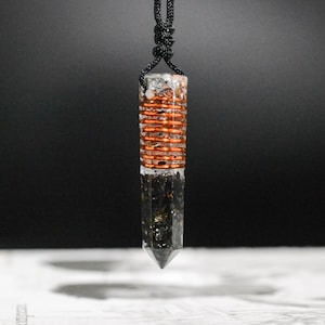 Elite Shungite Orgonite hanger voor mannen Verstelbare 5g Emf-beschermingsketting afbeelding 1