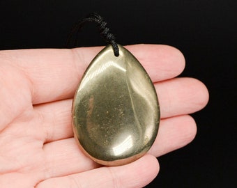 Pyrite necklace Prosperity wealth necklace Adjustable stone necklace