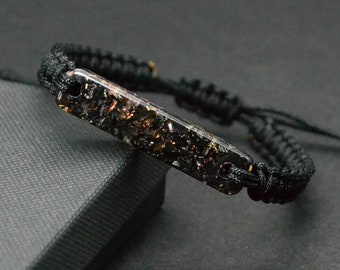 Pulsera Elite Shungite Orgonite para hombre Pulsera de protección ajustable 5g Emf