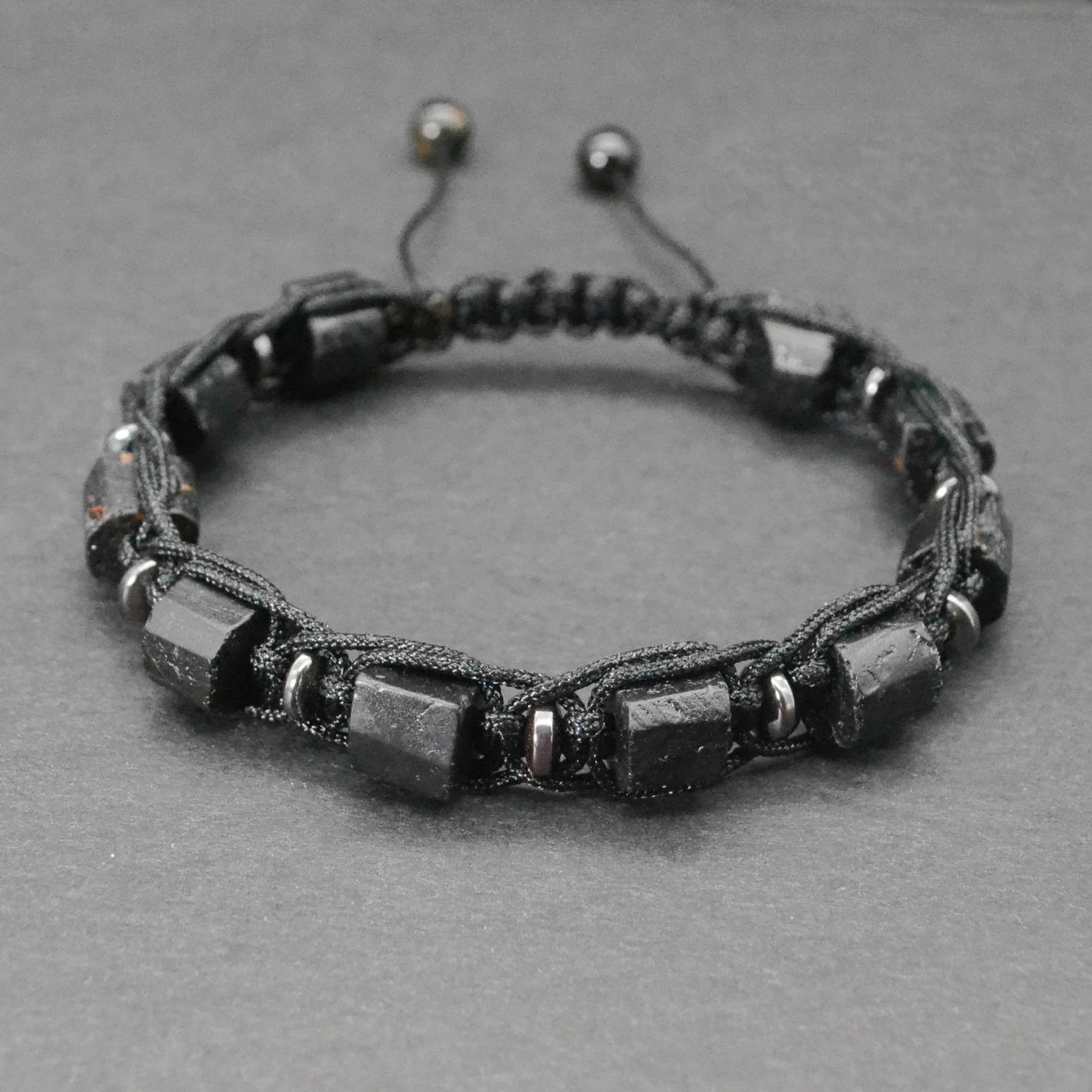 Raw Black Tourmaline Bracelet for Men EMF 5 G Protection Stone - Etsy