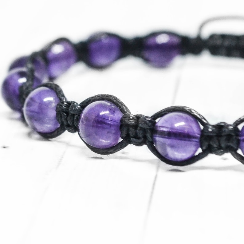 Amethyst Bracelet Men Purple Bracelet Men Adjustable February Etsy