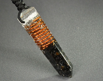 Elite Shungite Orgonite pendant for men Adjustable Deep 5G Emf Protection & Detoxification necklace