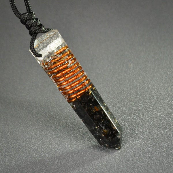 Elite Shungite Orgonite pendant for men Adjustable Deep 5G Emf Protection & Detoxification necklace