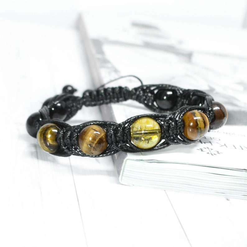 Tigers eye and black tourmaline bracelet Clearance