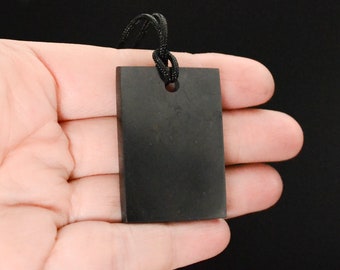 Collar rectangular Shungite colgante ajustable 5g Emf collar de protección Karelia Rusia