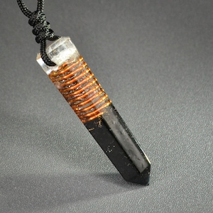 Schwarzer Turmalin-Orgonit-Anhänger für Männer Einstellbare Erdungs- & 5G Ems-Schutz-Halskette