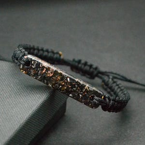 Pulsera de orgonita shungita Elite para hombre, ajustable, profunda, 5G, protección y desintoxicación EMF.