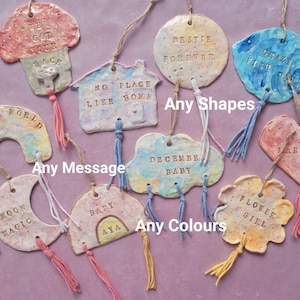 Very Special Personalised Gifts! Handmade Personalized Ceramic Wall Hangings! Custom pottery gift! Baby names, anniversary, birthday gifts!!
