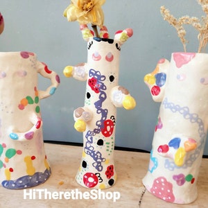 The Microorganism Uncanny! Handmade ceramic vase, home décor, garden décor. Outdoor vase. Rolling Eyes. Pottery gifts ideas. Birthday gifts.