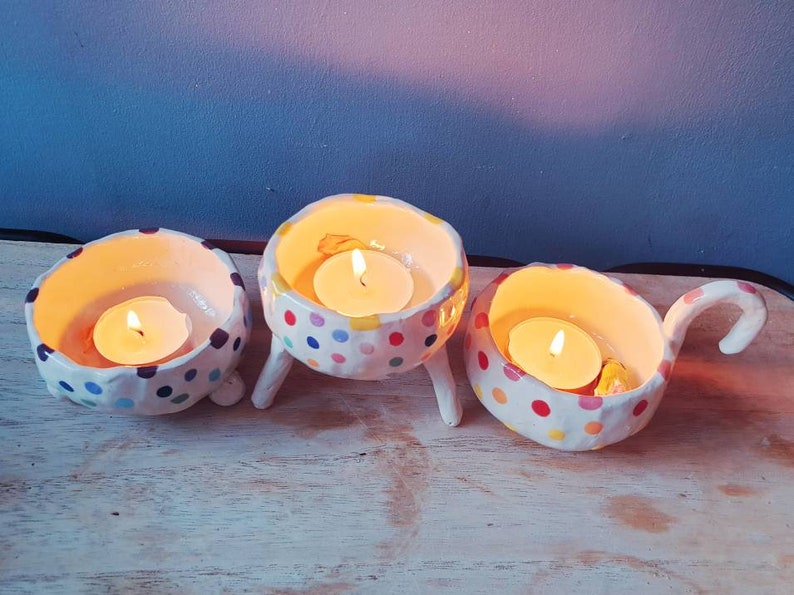 The Gems Collection - Handmade tealight holders, candle holders. Rainbow colours. Bowls. Home décor. image 9