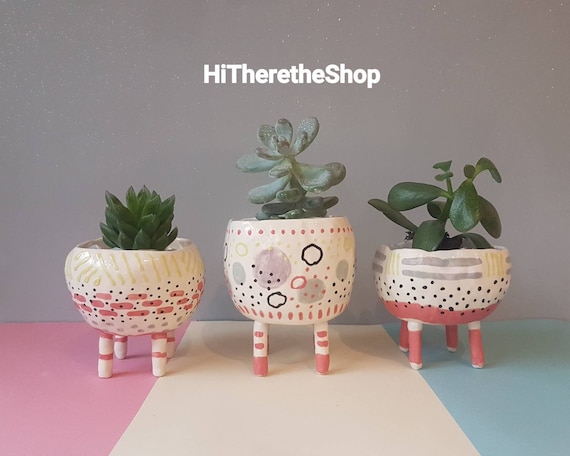 The Four Legs Collection - Ceramic, Succulent Pot, Cactus Pot, Plant Pot,  Home Studio Pottery, Home Decor, Legged Plant Pot, Pinch Pot. - Etsy