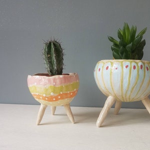 The Spring Collection Maytime Ceramic, succulent pot, cactus pot, plant pot, home studio pottery, home decor, office decor, pinch pot. image 6