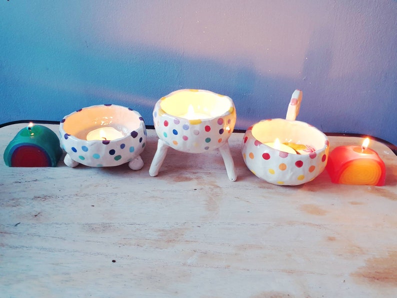 The Gems Collection - Handmade tealight holders, candle holders. Rainbow colours. Bowls. Home décor. image 8