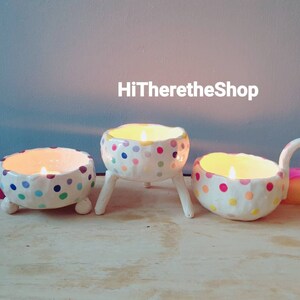 The Gems Collection - Handmade tealight holders, candle holders. Rainbow colours. Bowls. Home décor. image 2