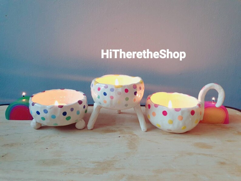 The Gems Collection - Handmade tealight holders, candle holders. Rainbow colours. Bowls. Home décor. image 2