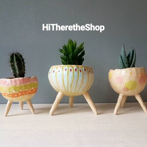 The Spring Collection Maytime Ceramic, succulent pot, cactus pot, plant pot, home studio pottery, home decor, office decor, pinch pot. image 2