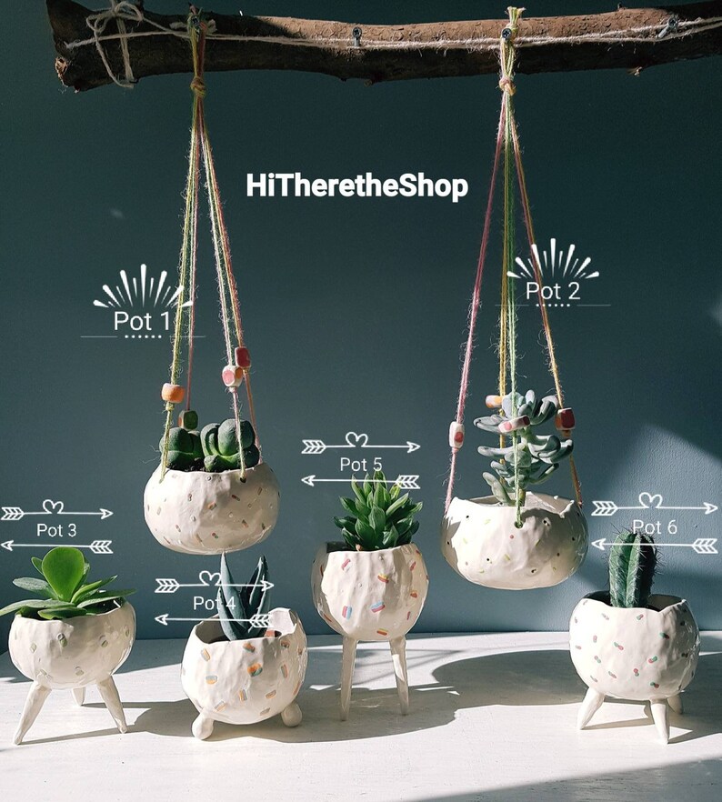 The Pills Collection Handmade Ceramic Plant Pot Hanging Etsy