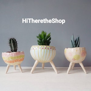 The Spring Collection Maytime Ceramic, succulent pot, cactus pot, plant pot, home studio pottery, home decor, office decor, pinch pot. image 1